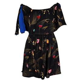 Fendi-Mini abito Fendi con stampa floreale con spalle scoperte-Multicolore