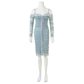 Dolce & Gabbana-Dolce & Gabbana – Schulterfreies Kleid mit Rüschen-Blau