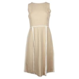 Fendi-Fendi Beige & Cream Dress with Panel Skirt-Beige