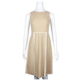 Fendi-Fendi Beige & Cream Dress with Panel Skirt-Beige