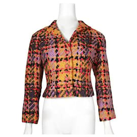 Roberto Cavalli-Roberto Cavalli Multicoloured Short Wool Jacket with Silk Lining-Multiple colors