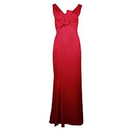 Valentino-Valentino Fushia Sleeveless Long Silk Dress-Fuschia
