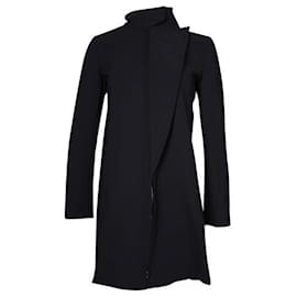 Autre Marque-Cappotto di media lunghezza nero Sportmax dal design contemporaneo-Nero