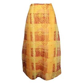 Saia longa com estampa animal laranja e amarela Kenzo Amarelo