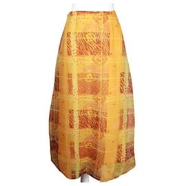 Kenzo-Kenzo Orange & Yellow Animal Print Long Skirt-Yellow