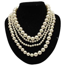 Chanel-Chanel Faux Pearls Necklace Spring/ Summer 2014-Cream