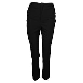 Jacquemus-Jacquemus Black Pants with Side Ruching-Black
