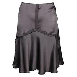 Miu Miu-Miu Miu Dark Grey Silk Skirt-Grey