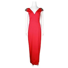 Autre Marque-Vestido adornado en rojo Bariano de diseñador contemporáneo-Roja