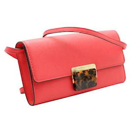Michael Kors-Michael Kors Coral Wallet/Clutch With Strap-Coral