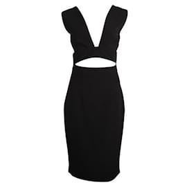 Autre Marque-Contemporary Designer Black Sea Breeze Backless Pencil Dress-Black