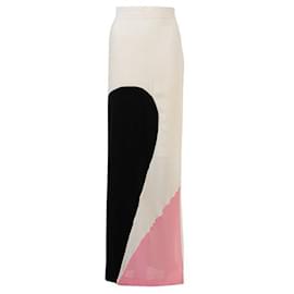 Autre Marque-Roksanda Ilincic Ayton falda larga de crepé de seda color block-Blanco