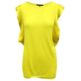 Gucci-Top amarelo Gucci com mangas de seda-Amarelo