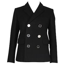 Saint Laurent-lined Breasted Wool Jacket-Black