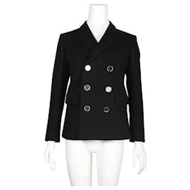 Saint Laurent-lined Breasted Wool Jacket-Black