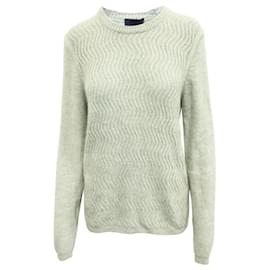 Lanvin-Lanvin Round Neck Sweater With Waves-Grey
