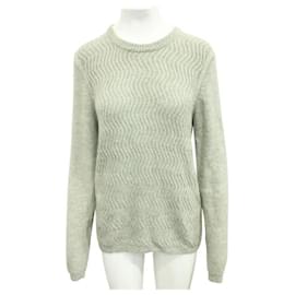 Lanvin-Lanvin Round Neck Sweater With Waves-Grey