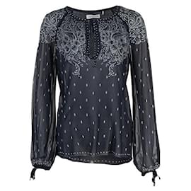 Isabel Marant Etoile-Camicetta in seta stampata bohémien Isabel Marant Etoile-Blu navy