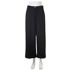Valentino-Pantalones de pernera ancha con puños de Valentino-Negro