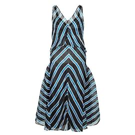 Fendi-Fendi Blue and Black Striped Dress-Blue
