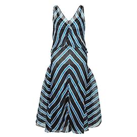 Fendi-Robe Fendi à rayures bleues et noires-Bleu