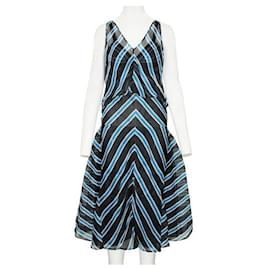 Fendi-Fendi Blue and Black Striped Dress-Blue