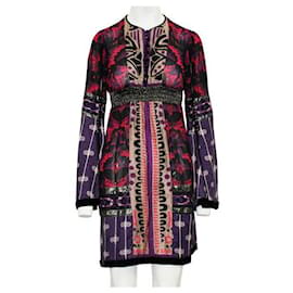 Anna Sui-Anna Sui Lila bedrucktes langärmliges Kleid-Lila