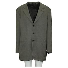 Armani-Armani Grey Textured Classic Blazer-Grey