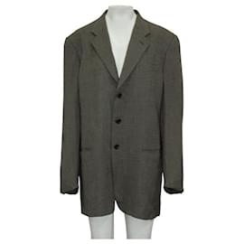 Armani-Armani Grey Textured Classic Blazer-Grey