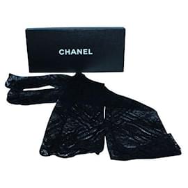 Chanel-Gants longs en dentelle Chanel-Noir