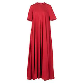 Lanvin-Lanvin Round Neck Stretch-Crepe Maxi Dress-Red