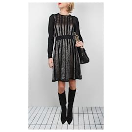 Autre Marque-CONTEMPORARY DESIGNER Grey and Black Dress-Black