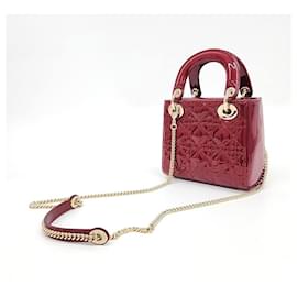 Christian Dior-Christian Dior Verni Lady Bag Mini-Rouge