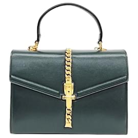 Gucci-Gucci  Sylvie 1969 Top Handle Bag (602781)-Green