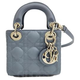 Christian Dior-Borsa da donna micro Christian Dior Cannage-Blu