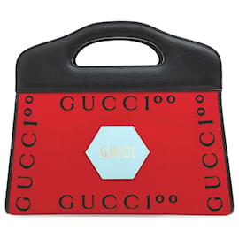 Gucci-gucci  100cabas et sac à bandoulière du e anniversaire (676310)-Rouge,Multicolore