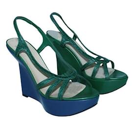 Bally-Chaussures compensées bicolores Bally-Vert