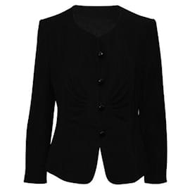 Armani-Armani Black Striped Blazer With Pleats-Black