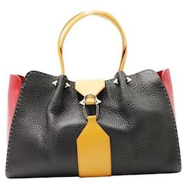 Autre Marque-Contemporary Designer Three Colors Leather Handbag-Black