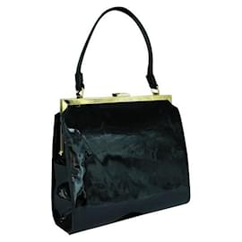 Mansur Gavriel-Mansur Gavriel Elegant Black Patent Leather Handbag-Black