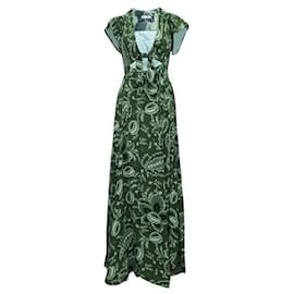 Reformation-Vestido largo cruzado con estampado verde Reformation-Verde