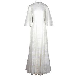 Dior SS20 Vestido largo de encaje blanco de Runway Blanco
