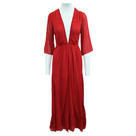 Reformation-Vestido Maxi Vermelho Elegante Reformation-Vermelho