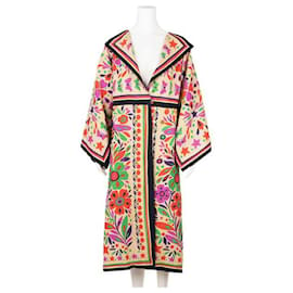 Gucci-Cappotto stile kimono in misto lino con stampa Gucci Paradise-Multicolore