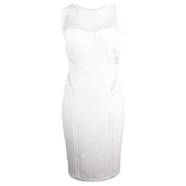 Autre Marque-CONTEMPORARY DESIGNER Cut Out Lace Waits Midi Dress-White