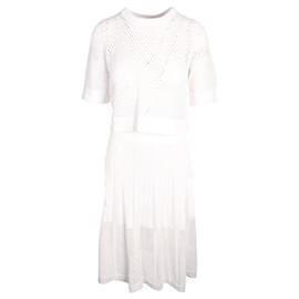 Autre Marque-CONTEMPORARY DESIGNER Eyelets Drop Top and Skirt-White