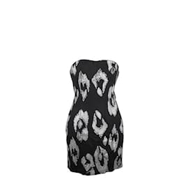 Just Cavalli-JUST CAVALLI Black & White Pattern Dress-Black