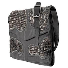 Valentino-Valentino Embellished Flap Bag-Black