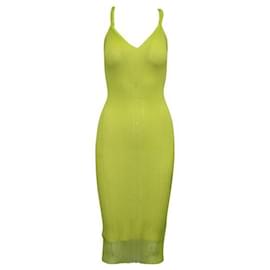 Autre Marque-Dion Lee Neon Green Pleated Dress-Green