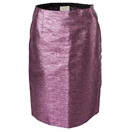 Lanvin-LANVIN Shimmer Midi Skirt-Pink